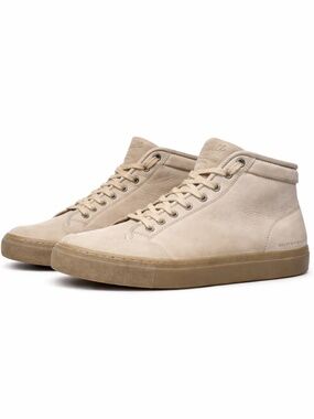 Belstaff "Forber" Light Tan High-Top Leather Sneakers – Size 9.5 GUC